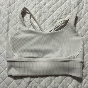 Lululemon long line ribbed energy bra white size 8